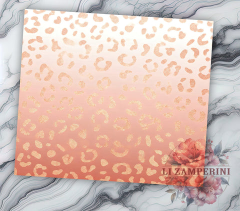 Glam Pink Ombre Leopard Tumbler, Leopard Print Tumbler Wrap, Pink and White Tumbler, 20oz Glitter Tumbler, Animal Print Tumbler Design, Glam Leopard Ombre Tumbler Sublimation Li Zamperini 