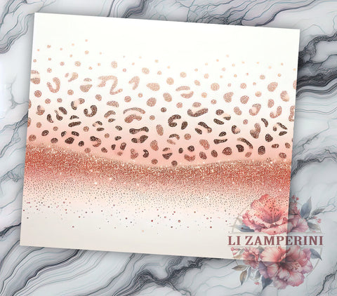 Glam Pink Ombre Leopard Tumbler, Leopard Print Tumbler Wrap, Pink and White Tumbler, 20oz Glitter Tumbler, Animal Print Tumbler Design, Glam Leopard Ombre Tumbler Sublimation Li Zamperini 