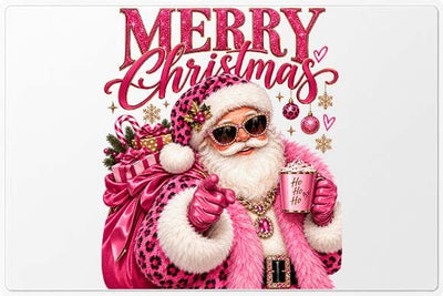 Glam Pink Santa Christmas Leopard Print Design SVG BillahCrafts 