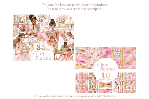 Glam Planner Clipart | Girl Boss Clipart SVG GlamArtZhanna 