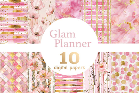 Glam Planner Digital Papers | Pink Seamless Pattern Digital Pattern GlamArtZhanna 