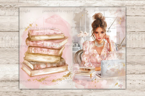 Glam Planner Junk Journal Page | Pink Printable Paper SVG GlamArtZhanna 