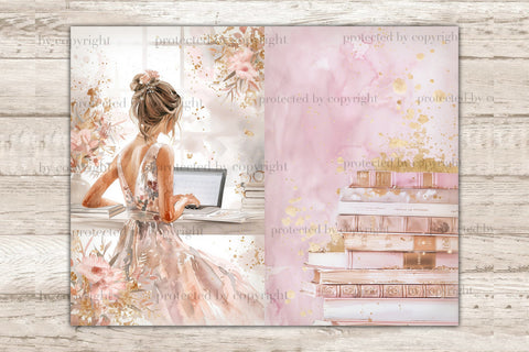 Glam Planner Junk Journal Page | Pink Printable Paper SVG GlamArtZhanna 