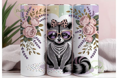 Glam Raccoon 20oz Tumbler Wrap Sublimation PixelChick 
