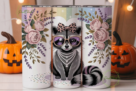 Glam Raccoon 20oz Tumbler Wrap Sublimation PixelChick 