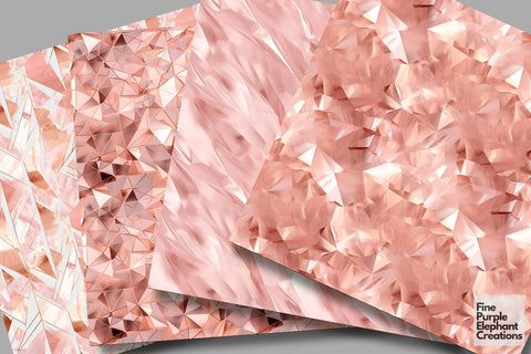 Glam Rose Gold Foil Texture Paper Digital Pattern Fine Purple Elephant Creations 