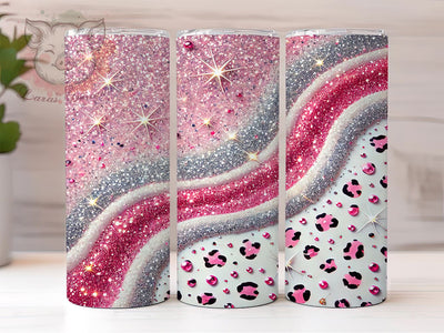 Glam Rose Gold Leopard Tumbler, Leopard Print Tumbler, Glitter Leopard Tumbler, 20oz Tumbler Sublimation, Rose Gold Glitter Tumbler, Animal Print Tumbler, Glam Leopard Tumbler Sublimation Lara' s Designs 