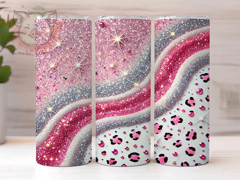 Glam Rose Gold Leopard Tumbler, Leopard Print Tumbler, Glitter Leopard Tumbler, 20oz Tumbler Sublimation, Rose Gold Glitter Tumbler, Animal Print Tumbler, Glam Leopard Tumbler Sublimation Lara' s Designs 