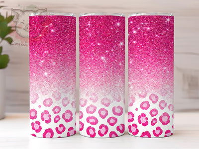 Glam Rose Gold Leopard Tumbler, Leopard Print Tumbler, Glitter Leopard Tumbler, 20oz Tumbler Sublimation, Rose Gold Glitter Tumbler, Animal Print Tumbler, Glam Leopard Tumbler Sublimation Lara' s Designs 
