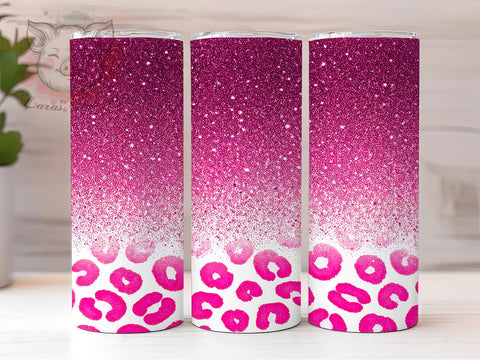 Glam Rose Gold Leopard Tumbler, Leopard Print Tumbler, Glitter Leopard Tumbler, 20oz Tumbler Sublimation, Rose Gold Glitter Tumbler, Animal Print Tumbler, Glam Leopard Tumbler Sublimation Lara' s Designs 