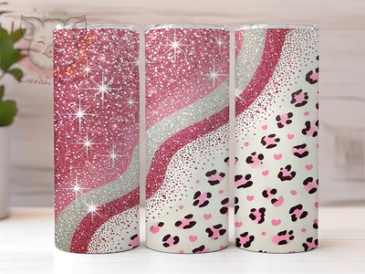 Glam Rose Gold Leopard Tumbler, Leopard Print Tumbler, Glitter Leopard Tumbler, 20oz Tumbler Sublimation, Rose Gold Glitter Tumbler, Animal Print Tumbler, Glam Leopard Tumbler Sublimation Lara' s Designs 