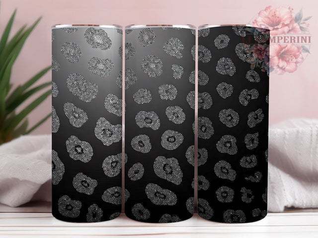 Glam Silver Ombre Leopard Tumbler, White and Silver Tumbler, Leopard Print Glitter Tumbler, 20oz Ombre Tumbler Wrap, Glam Leopard Tumbler, Animal Print Glitter Sublimation Li Zamperini 
