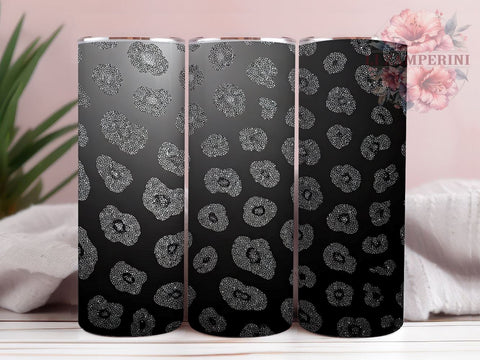 Glam Silver Ombre Leopard Tumbler, White and Silver Tumbler, Leopard Print Glitter Tumbler, 20oz Ombre Tumbler Wrap, Glam Leopard Tumbler, Animal Print Glitter Sublimation Li Zamperini 