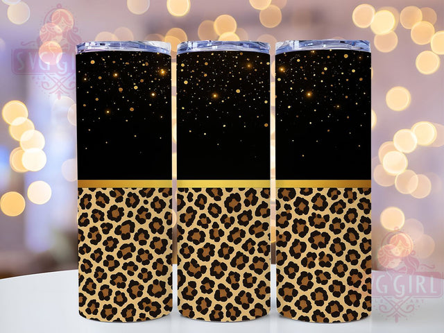 Glam Sparkle Leopard Tumbler, Glam Animal Cup, Glitter Cat Design, Luxury Beast Present, Shimmering Leopard Art, Fashion Animal Gift, Glamour Cat Tumbler Sublimation SvggirlplusArt 