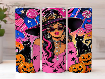 Glam Witch Halloween 20oz Tumbler, Glam Witch, Halloween Design, 20oz Wrap, Dark Elegance, Spooky Chic, Sublimation Tumbler, Mystical Style Sublimation Lara' s Designs 