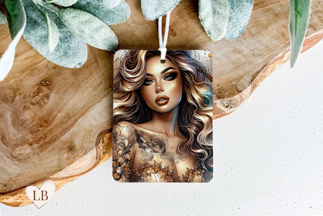 Glam Woman Air Freshener - Car Freshie Sublimation PNG Sublimation BijouBay 
