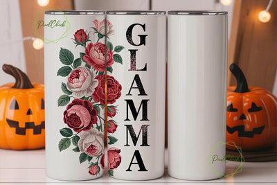 Glamma Floral 20oz Tumbler Wrap Sublimation PixelChick 