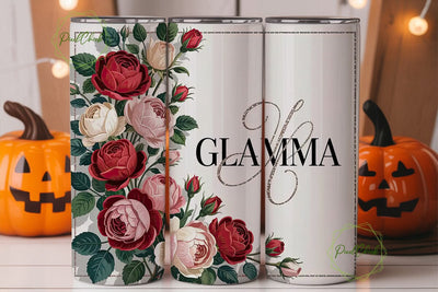 Glamma Floral 20oz Tumbler Wrap Sublimation PixelChick 