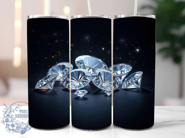 Glamorous 3D Diamond Sparkly Tumbler Wrap, Pretty Diamond Wrap, 20oz Sublimation Tumbler, Glamorous Drinkware, Sparkly Gift, Elegant Tumblers, Unique Bling Tumbler Sublimation ToriDesigns 