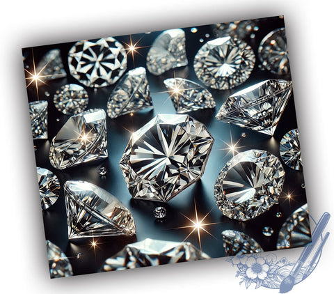 Glamorous 3D Diamond Sparkly Tumbler Wrap, Pretty Diamond Wrap, 20oz Sublimation Tumbler, Glamorous Drinkware, Sparkly Gift, Elegant Tumblers, Unique Bling Tumbler Sublimation ToriDesigns 