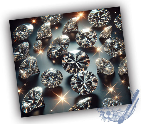 Glamorous 3D Diamond Sparkly Tumbler Wrap, Pretty Diamond Wrap, 20oz Sublimation Tumbler, Glamorous Drinkware, Sparkly Gift, Elegant Tumblers, Unique Bling Tumbler Sublimation ToriDesigns 