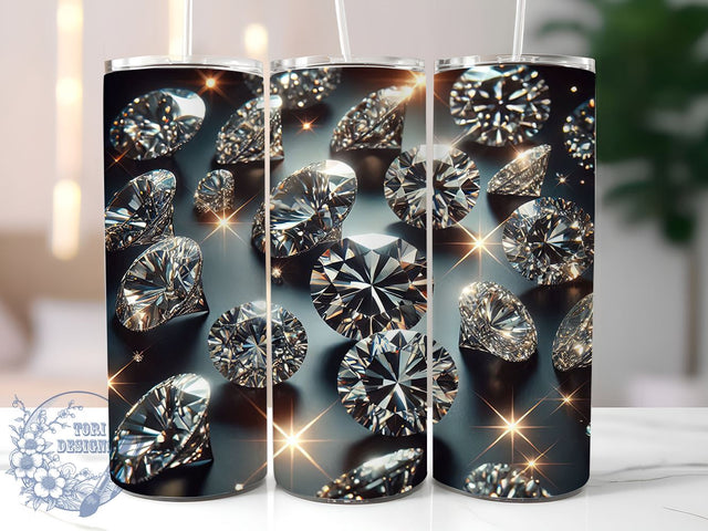 Glamorous 3D Diamond Sparkly Tumbler Wrap, Pretty Diamond Wrap, 20oz Sublimation Tumbler, Glamorous Drinkware, Sparkly Gift, Elegant Tumblers, Unique Bling Tumbler Sublimation ToriDesigns 