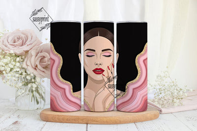 Glamorous Agate Woman 20oz Tumbler Wrap Sublimation sassyprint 