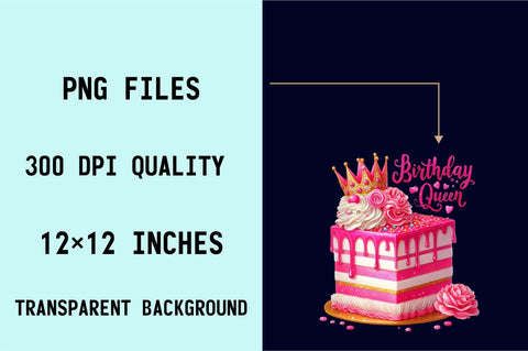 Glamorous Birthday Cake Sublimation Clipart Sublimation SVGArt 