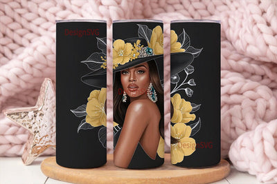 Glamorous Black Woman 20oz Tumbler Wrap Sublimation DesignSVG 