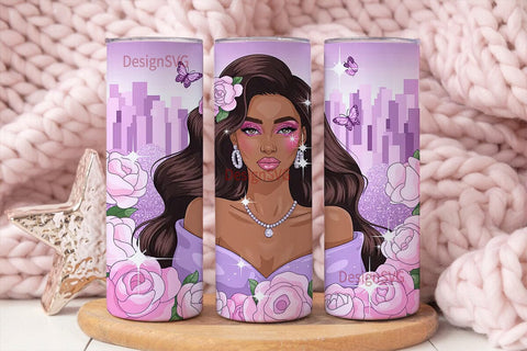 Glamorous City Girl 20oz Tumbler Wrap Sublimation DesignSVG 
