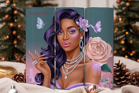 Glamorous City Woman 20oz Tumbler Design Sublimation DesignSVG 