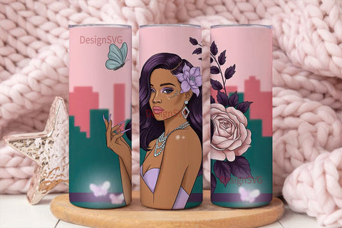 Glamorous City Woman 20oz Tumbler Design Sublimation DesignSVG 