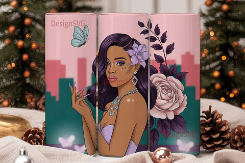 Glamorous City Woman 20oz Tumbler Design Sublimation DesignSVG 