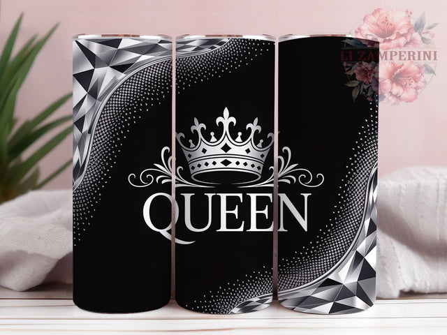 Glamorous Diamond Queen Tumbler, Glitter Pattern Tumbler, 20oz Tumbler Wrap, Sublimation Design, Sparkly Queen Gift, Glamorous Glitter Wrap, Royal Diamond Tumbler Sublimation Li Zamperini 