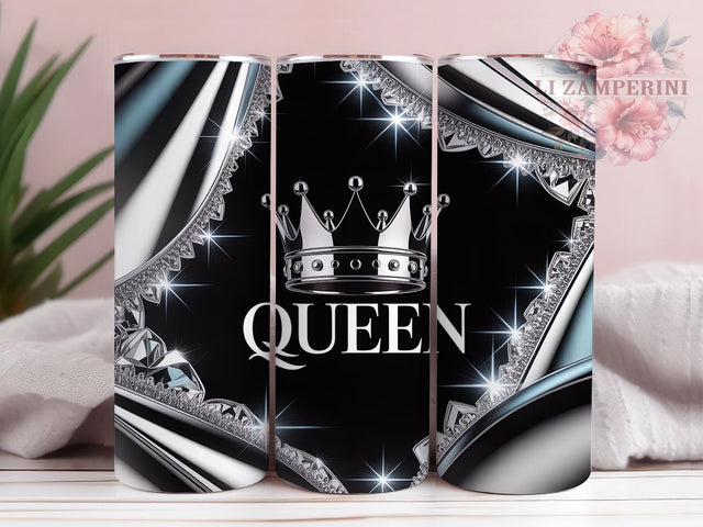 Glamorous Diamond Queen Tumbler, Glitter Pattern Tumbler, 20oz Tumbler Wrap, Sublimation Design, Sparkly Queen Gift, Glamorous Glitter Wrap, Royal Diamond Tumbler Sublimation Li Zamperini 
