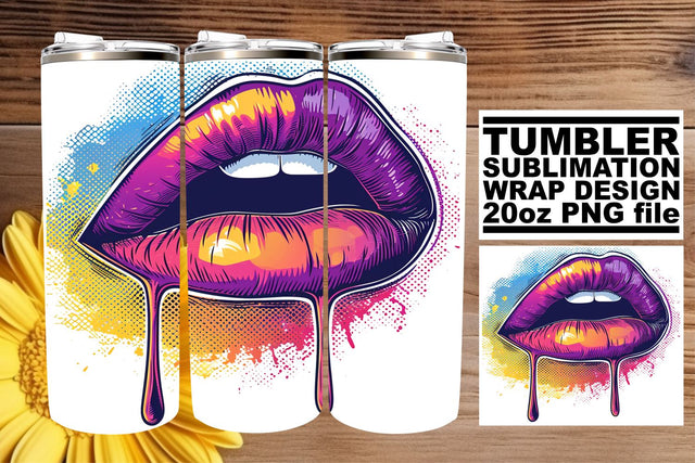 Glamorous Lips Tumbler Wrap Sublimation Sublimation afrosvg 