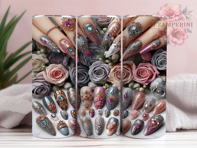 Glamorous Nail Artist Tumbler, Manicure Wrap Design, 20oz Tumbler Sublimation, Glam Nail Artist Sublimation, Beauty Salon Tumbler, Nail Polish Sublimation Li Zamperini 
