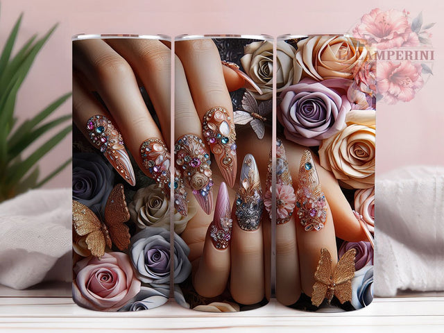 Glamorous Nail Artist Tumbler, Manicure Wrap Design, 20oz Tumbler Sublimation, Glam Nail Artist Sublimation, Beauty Salon Tumbler, Nail Polish Sublimation Li Zamperini 
