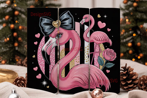 Glamorous Pink Flamingo 20oz Tumbler Sublimation DesignSVG 