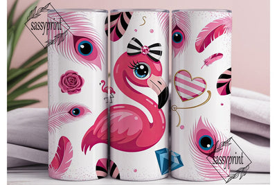 Glamorous Pink Flamingo 20oz Tumbler Sublimation sassyprint 