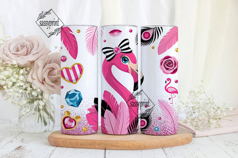 Glamorous Pink Flamingo 20oz Tumbler Sublimation sassyprint 