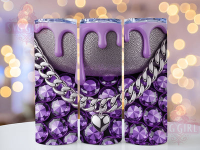 Glamorous Purple Bling Tumbler, Glam Tumbler Design, Sparkly 20oz Wrap, Sublimation Design, Glitter Lover Gift, Glamorous Purple Wrap, Stylish Bling Tumbler Sublimation SvggirlplusArt 