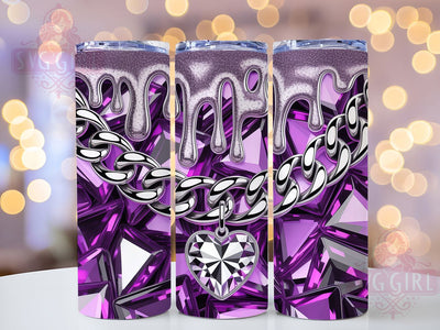 Glamorous Purple Bling Tumbler, Glam Tumbler Design, Sparkly 20oz Wrap, Sublimation Design, Glitter Lover Gift, Glamorous Purple Wrap, Stylish Bling Tumbler Sublimation SvggirlplusArt 