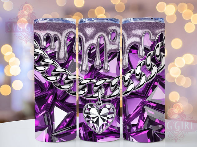 Glamorous Purple Bling Tumbler, Glam Tumbler Design, Sparkly 20oz Wrap, Sublimation Design, Glitter Lover Gift, Glamorous Purple Wrap, Stylish Bling Tumbler Sublimation SvggirlplusArt 