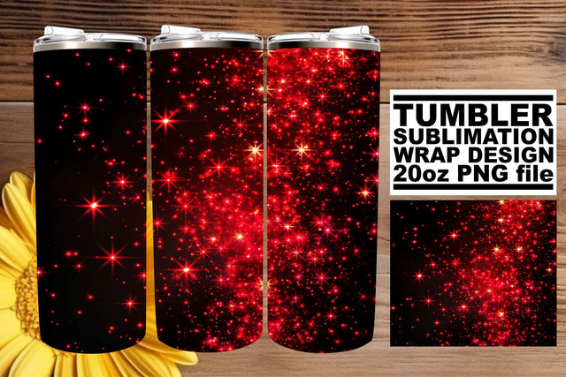 Glamorous Red Glitter Pattern Tumbler Wrap Design Sublimation afrosvg 