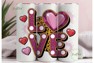Glamorous Valentine's Tumbler Wrap Sublimation PixelChick 