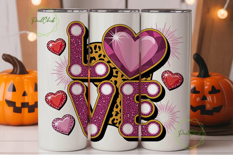 Glamorous Valentine's Tumbler Wrap Sublimation PixelChick 
