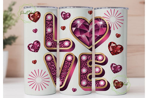 Glamorous Valentine's Tumbler Wrap Sublimation PixelChick 
