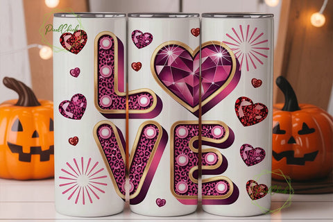 Glamorous Valentine's Tumbler Wrap Sublimation PixelChick 