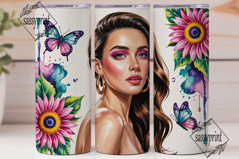 Glamorous Woman Tumbler Wrap Sublimation sassyprint 